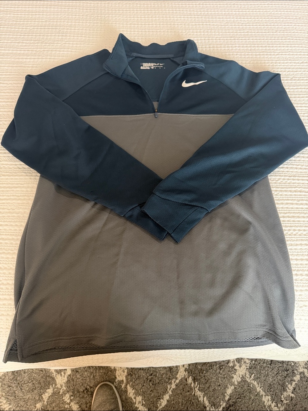 Nike Men’s Zip-Up Performance Pullover - Navy & Gray
